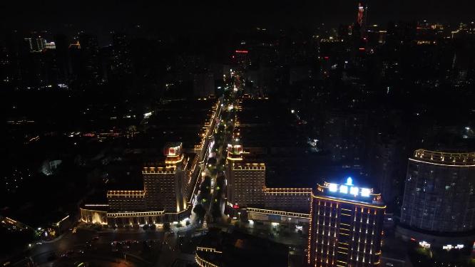 福州城市夜景交通灯光航拍