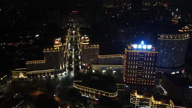 福州城市夜景交通灯光航拍