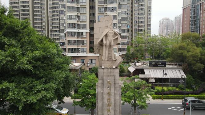 福州闽江抗洪纪念碑航拍