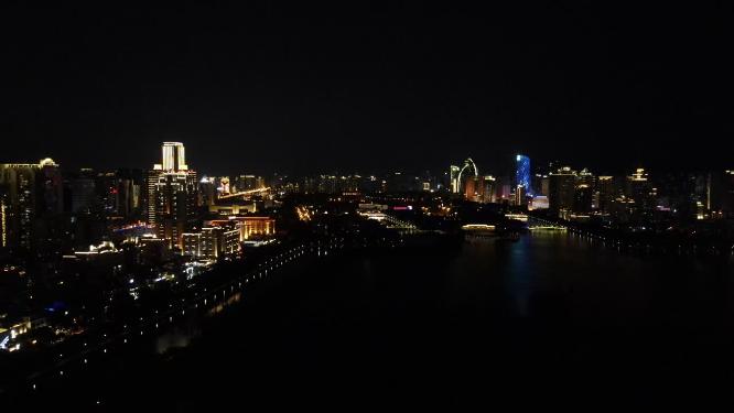 福建厦门城市夜景航拍