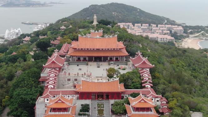 福建湄洲岛妈祖庙航拍