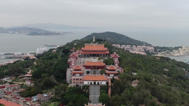 福建湄洲岛妈祖庙航拍