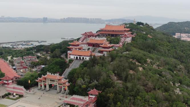 福建湄洲岛妈祖庙航拍