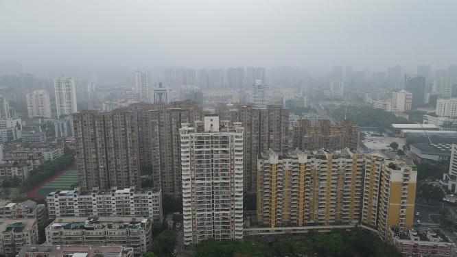 福建漳州城市高楼建筑航拍