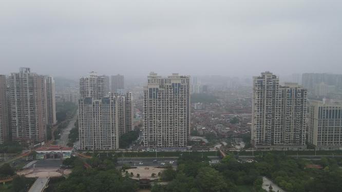 福建漳州城市高楼建筑航拍