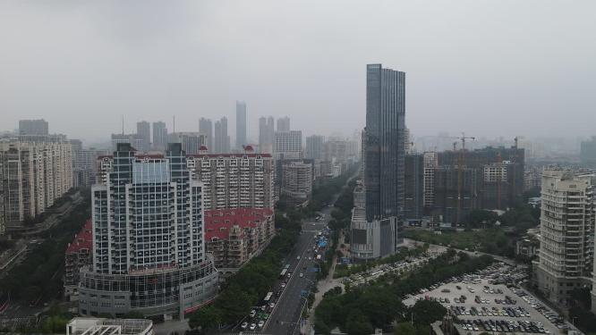福建福州闽江高楼建筑航拍
