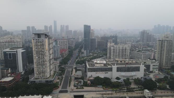 福建福州闽江高楼建筑航拍