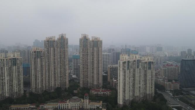 福建福州闽江两岸高楼建筑航拍