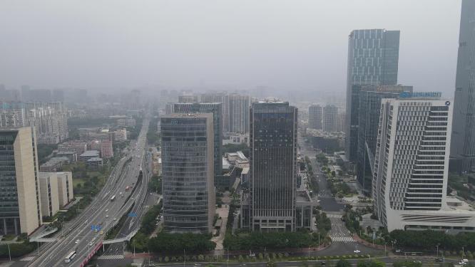 福建福州闽江高楼建筑航拍