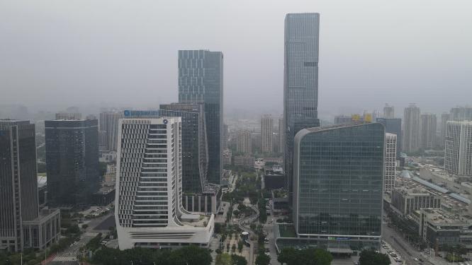 福建福州闽江两岸高楼建筑航拍
