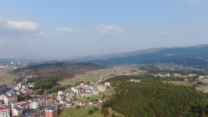 航拍南方乡镇集中村寨