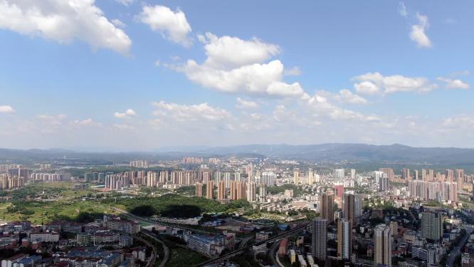 航拍湖南怀化城市建设