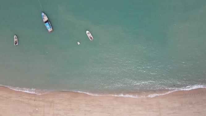 大海海浪沙滩礁石岛屿航拍