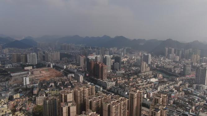 贵州铜仁城市风光航拍