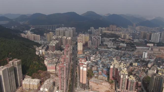 贵州铜仁城市风光航拍