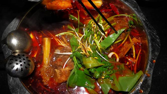 重庆麻辣火锅美食实拍