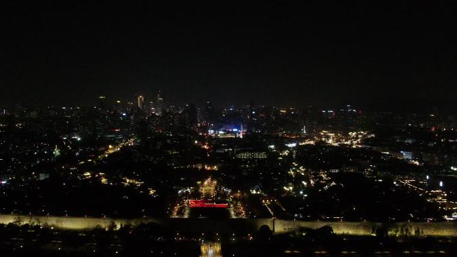 江苏南京城市夜景航拍