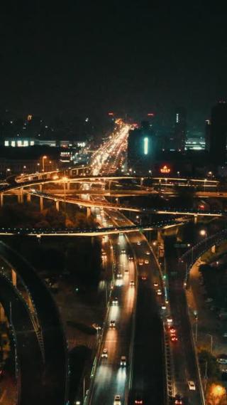 城市高架立交桥交通航拍