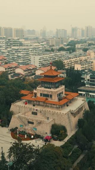 山东济南城市风光航拍