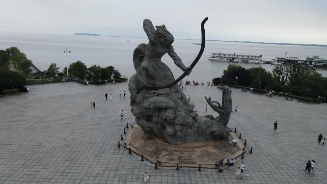 湖南岳阳城市风光交通航拍