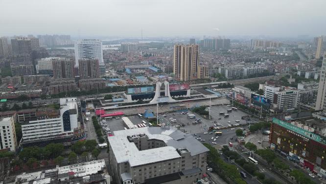 湖南岳阳城市风光交通航拍