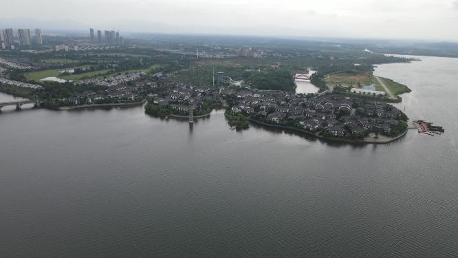 湖南湘阴县洋沙湖4A景区航拍