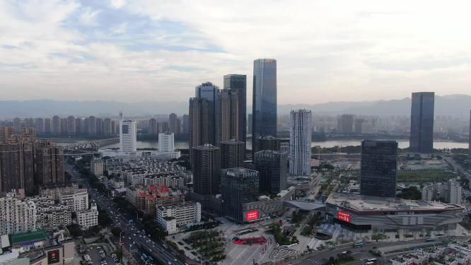 福建闽江北岸中央商务区航拍