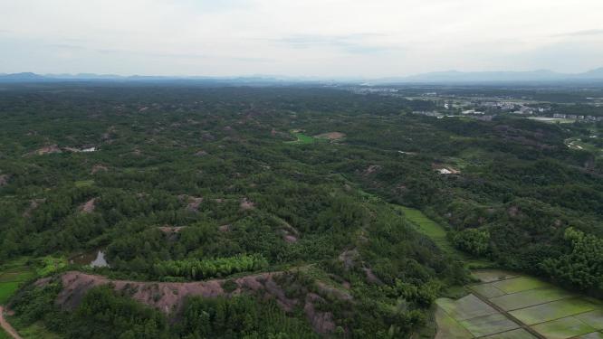 航拍丹霞地貌山川丘陵