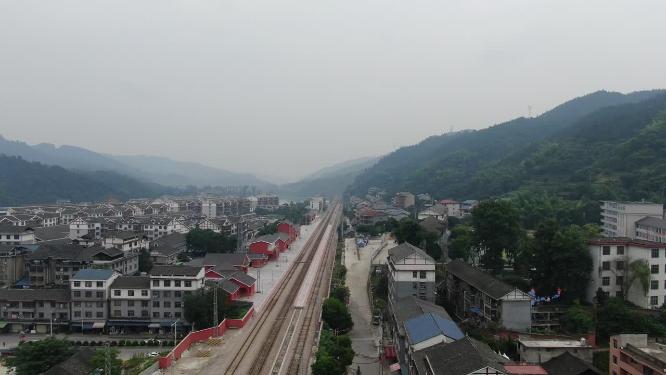 航拍交通运输货车轨道