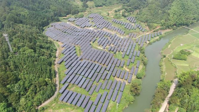 航拍太阳能新能源发电