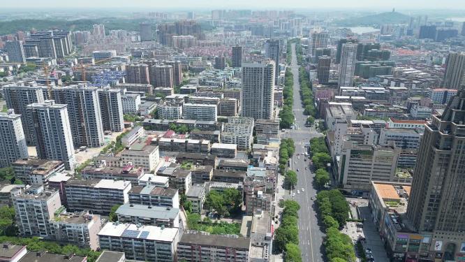 江西吉安城市风光交通航拍