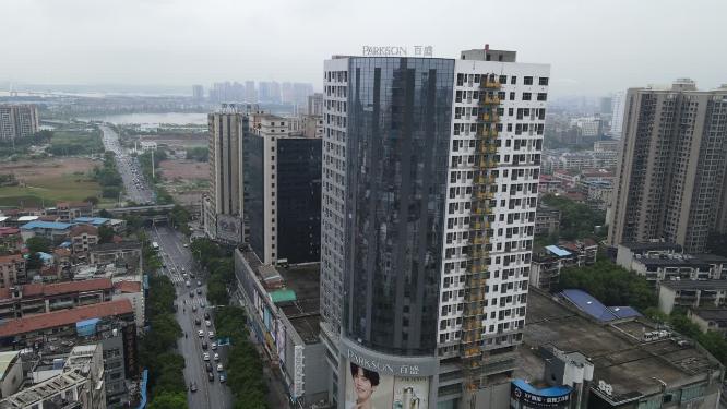 湖南岳阳城市风光交通航拍