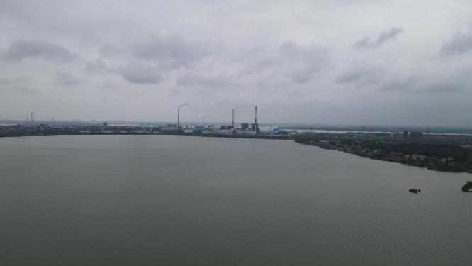航拍湖南岳阳芭蕉湖风光