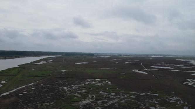 航拍湖南汨罗江湿地公园