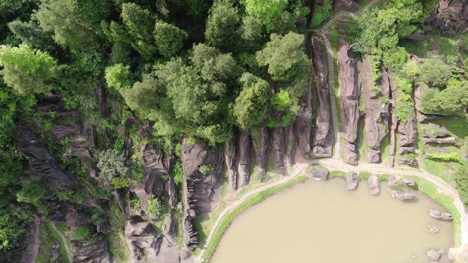 航拍湖南湘西红石林地质公园4A景区