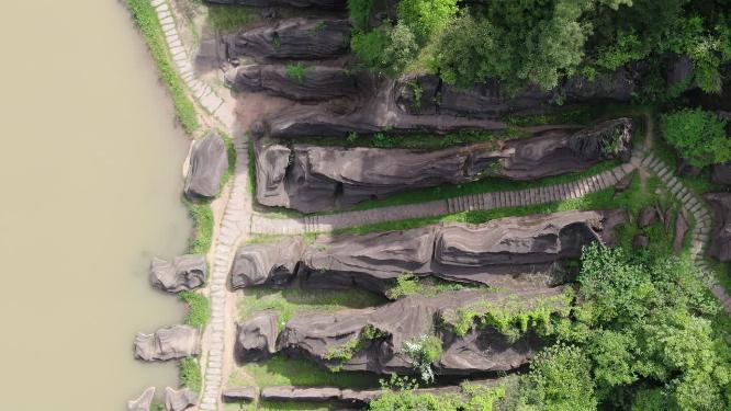 航拍湖南湘西红石林地质公园4A景区