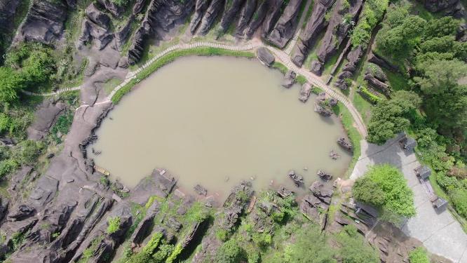 航拍湖南湘西红石林地质公园4A景区