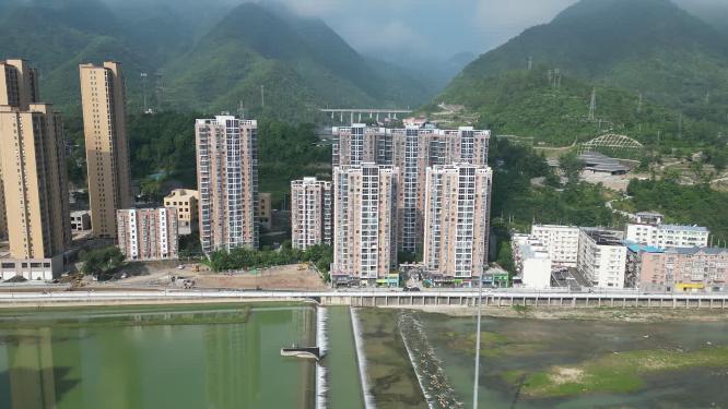 湖北襄阳保康县城市建设航拍