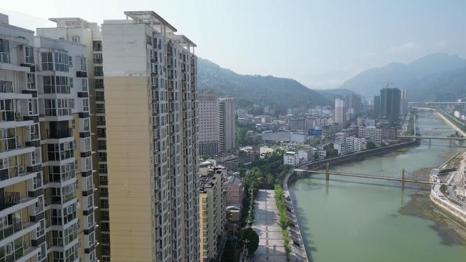 湖北襄阳保康县城市建设航拍