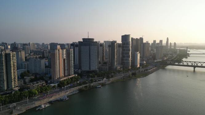 湖北襄阳城市风光航拍
