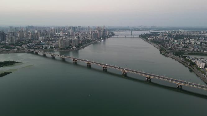 湖北襄阳城市风光航拍