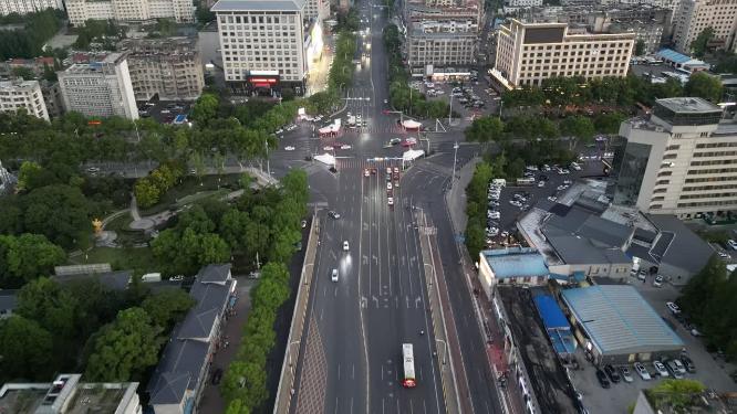 湖北襄阳长虹南路交通航拍