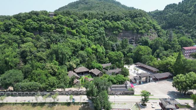 航拍湖北南漳水镜庄地质公园