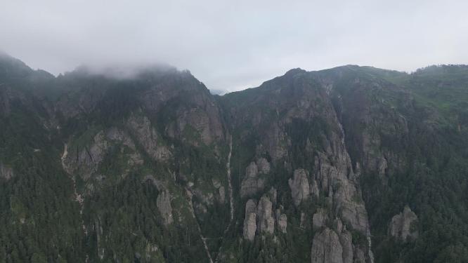 大自然奇山山川石头航拍