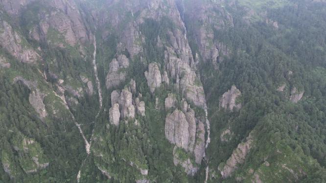 大自然奇山山川石头航拍