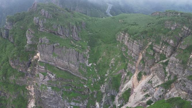 大自然奇山山川石头航拍