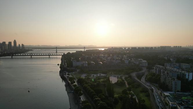 湖北襄阳城市全景航拍