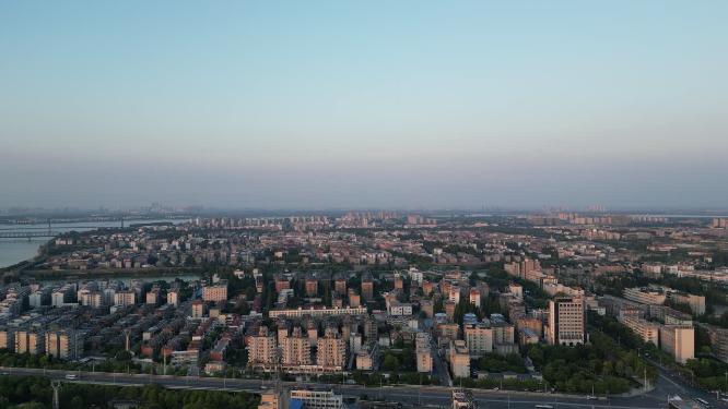 湖北襄阳城市全景航拍