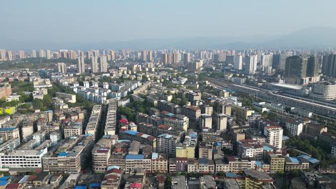 城市化老城区房屋建筑航拍