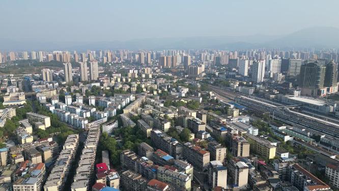 城市化老城区房屋建筑航拍